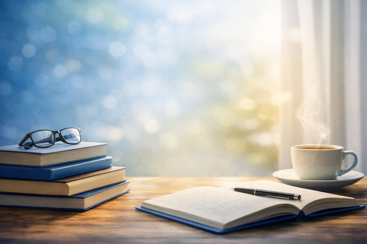 Livros sobre uma mesa