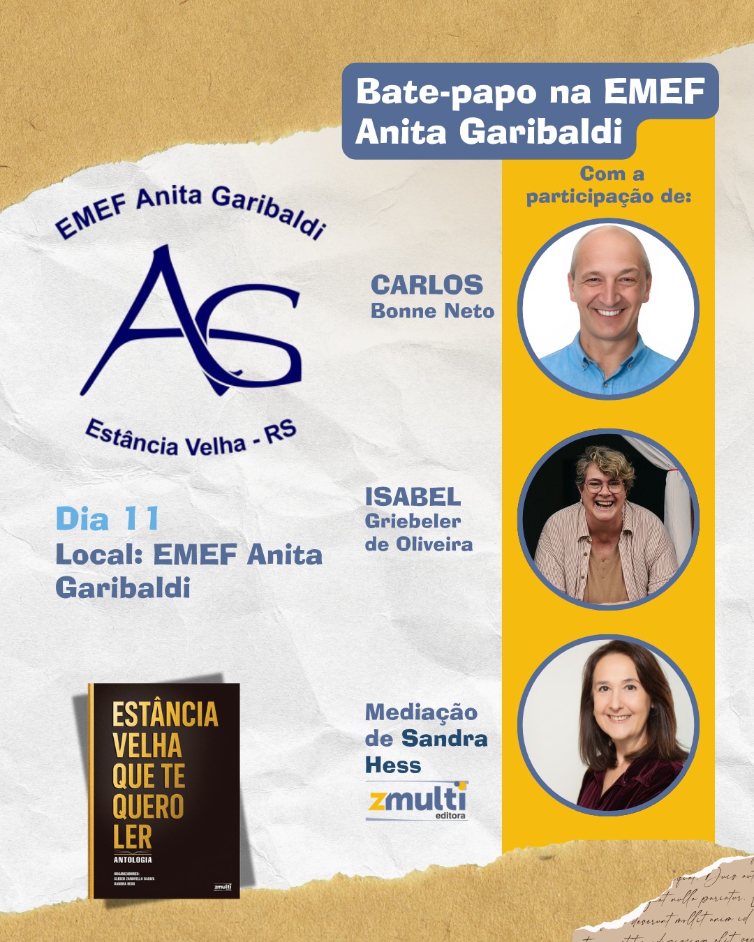 EMEF Anita recebe autores da antologia