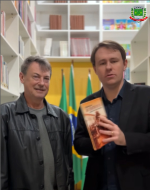 Felipe e Sandro na Biblioteca do Caí