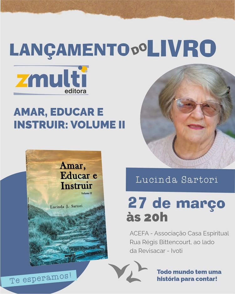 Lucinda Sartori lança livro no dia 27