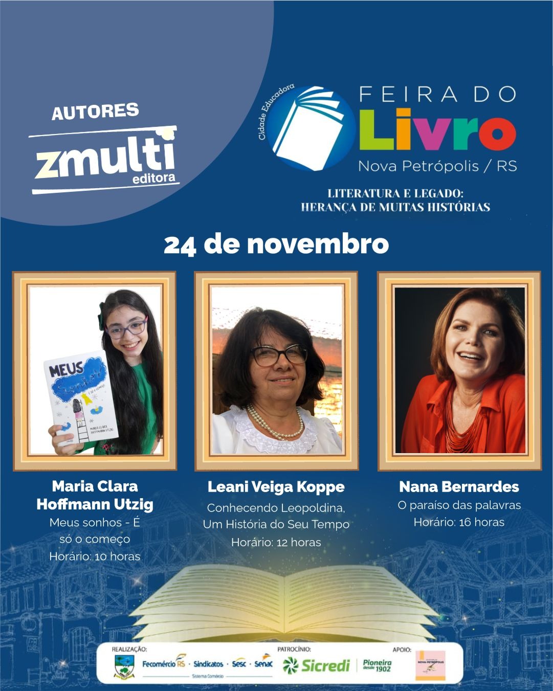 Maria Clara, Leani e Nana em Nova Petrópolis